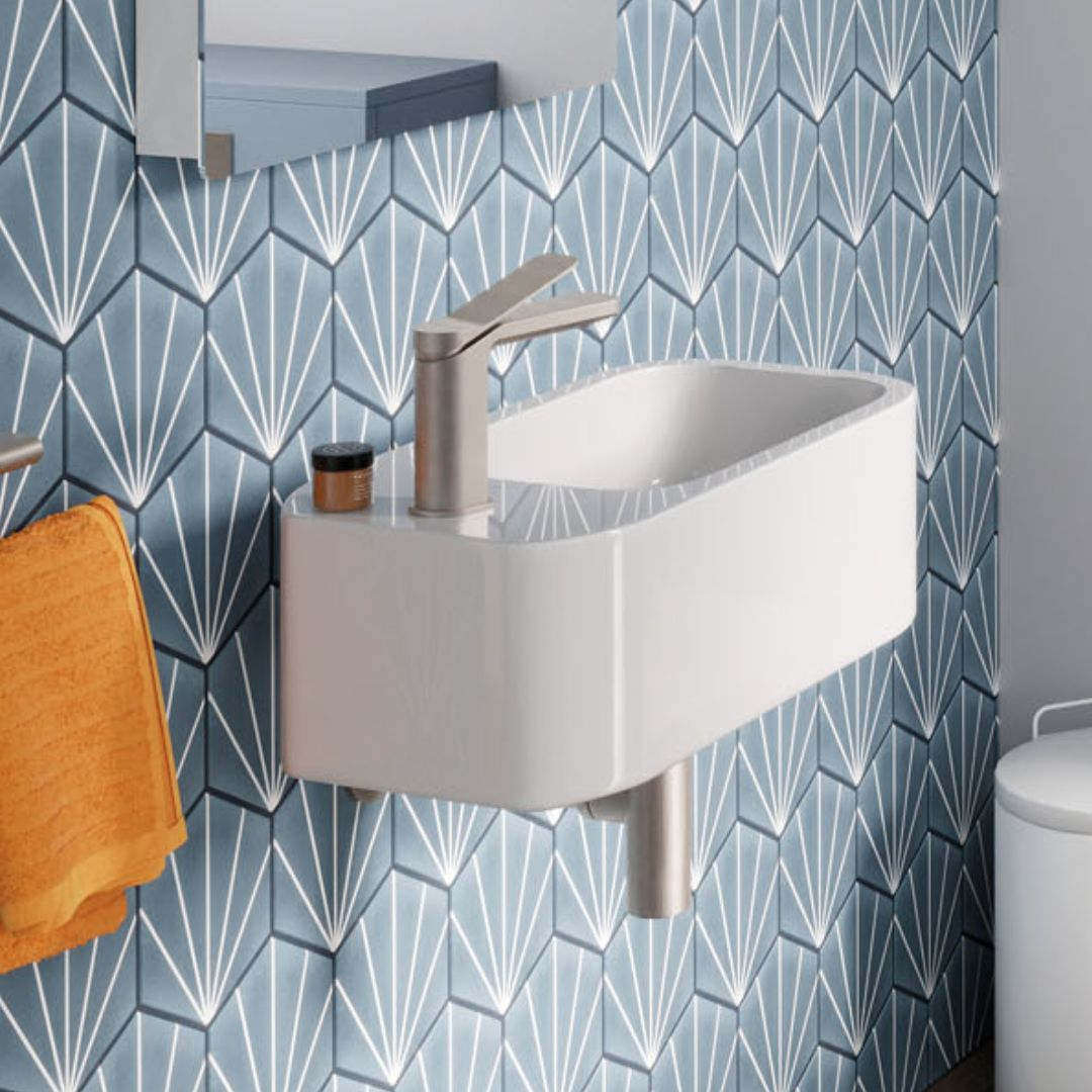 Faeber Bespoke S1 Mini Box Centre Basin 800x350mm Matte White BS1.800.350.MB.WM.175.400.400