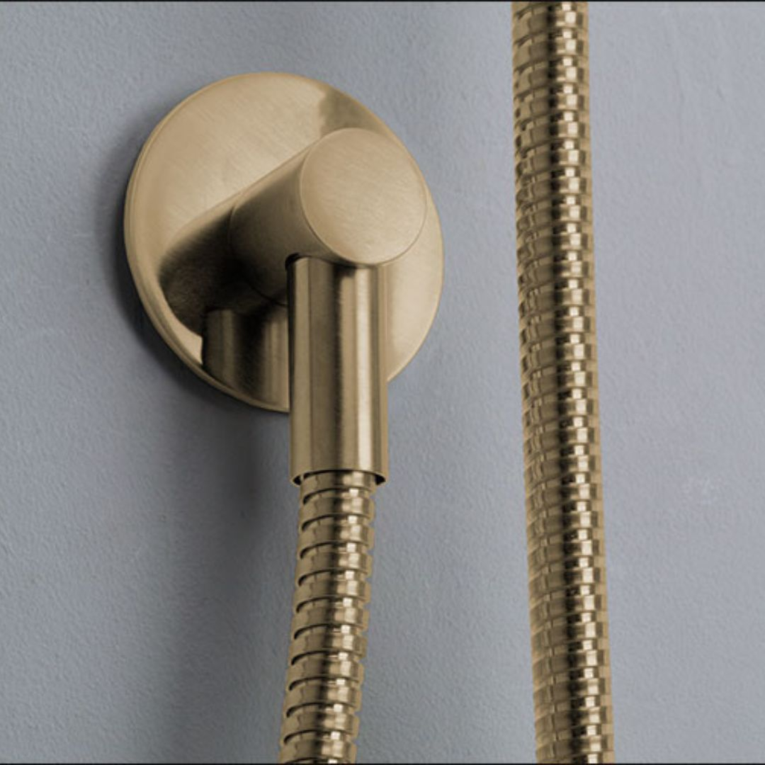 Saneux Cos Round Shower Outlet Elbow - Brushed Brass CO233.BB
