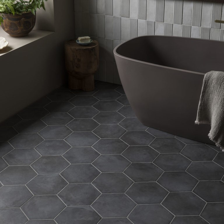 Grey Scandinavian Hex Tiles - Decor Grey Hex Solid 